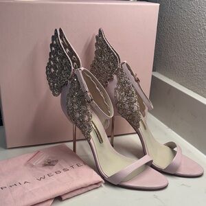 Sophia Webster Glittering Pink Winged Heels